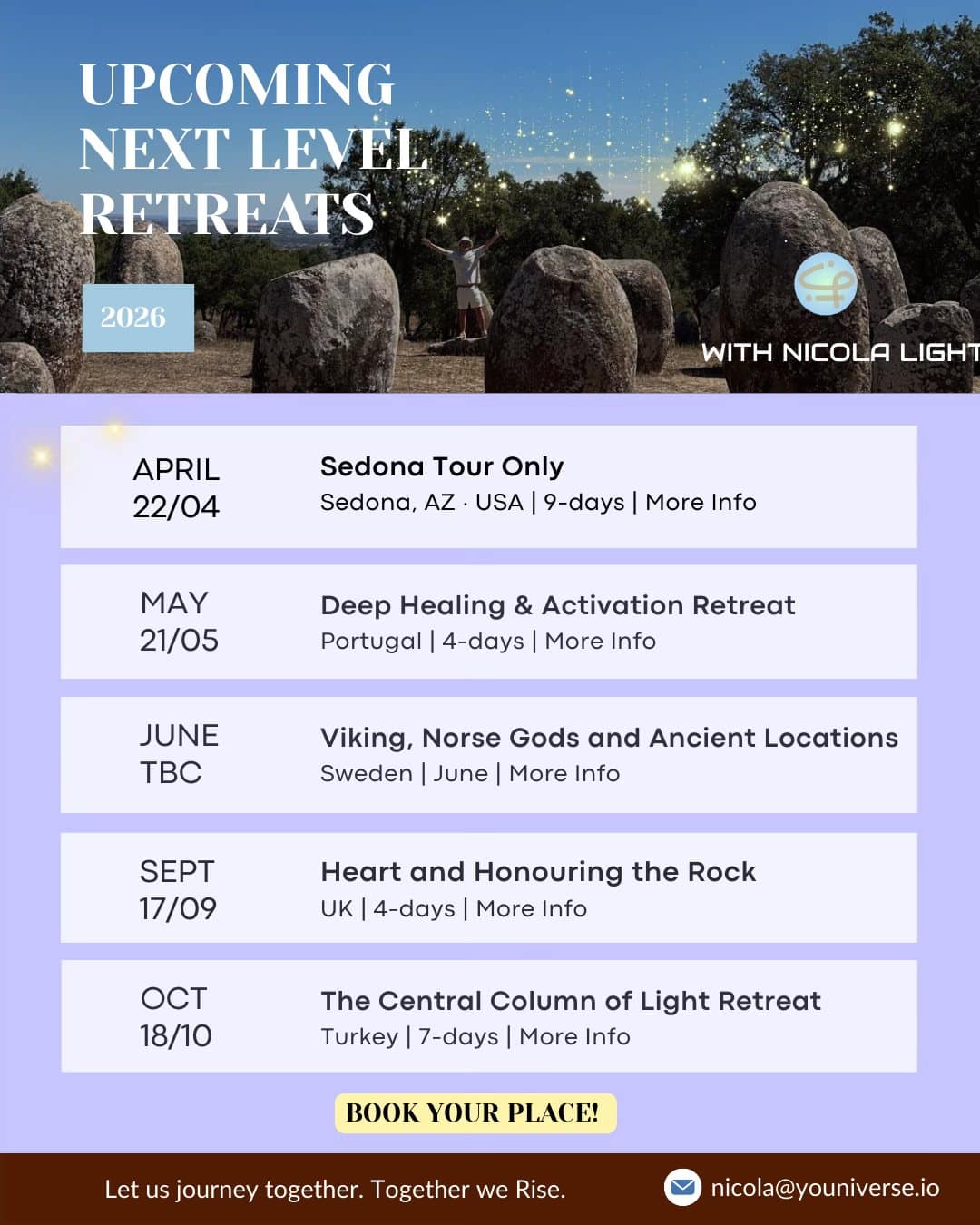 Retreats Nicola Light 2026 Retreats Nicola